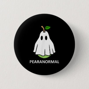 Pearanormal Cute Ghost Pear Halloween Costume Funn Button