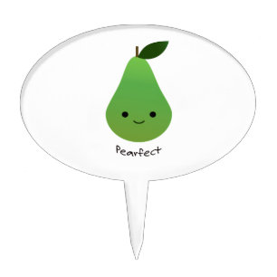 Pearfect Cute Kawaii Pear Cake Topper