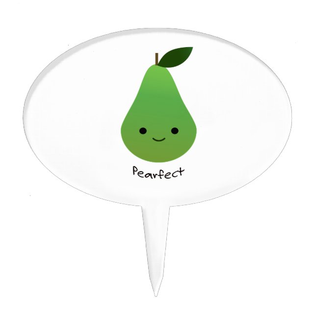Pearfect Cute Kawaii Pear Cake Topper (Front)
