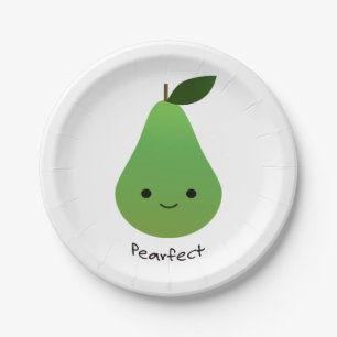 Pearfect Cute Kawaii Pear Paper Plates
