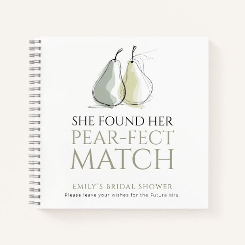 Pearfect Match Bridal Shower Guest Book
