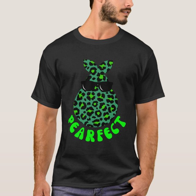 PEARFECT  Pear Fruit Pun Leopard Cheetah Print T-Shirt (Front)