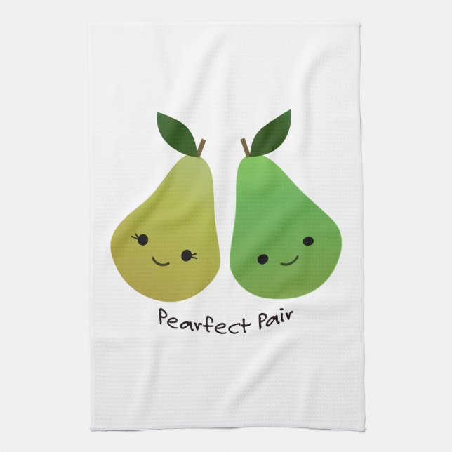 Pearfect Pear Kawaii Pears Kitchen Towel (Vertical)