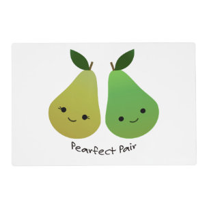 Pearfect Pear Kawaii Pears Placemat