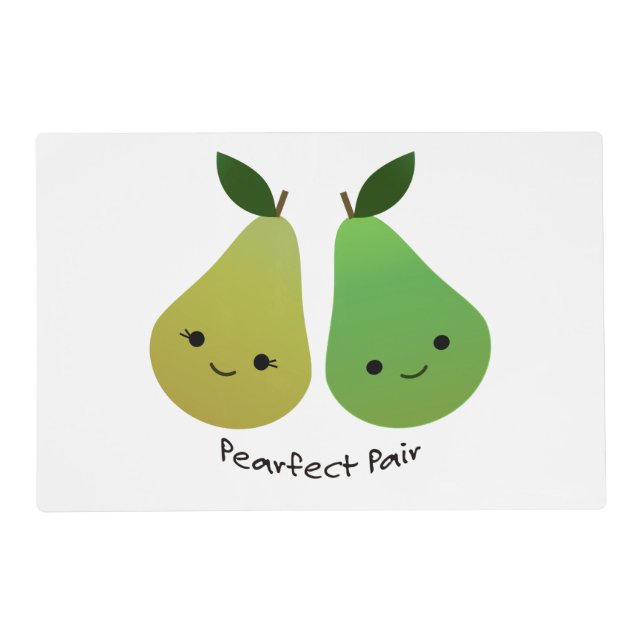 Pearfect Pear Kawaii Pears Placemat (Front)
