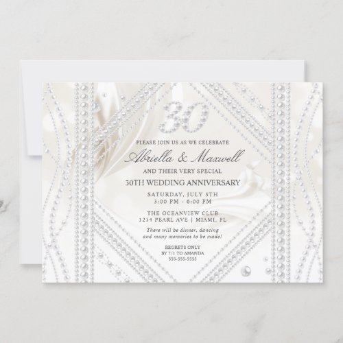 Pearl 30th Anniversary Photo Invitation