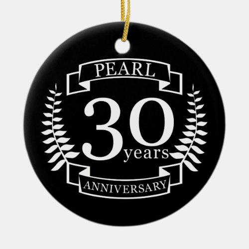 Pearl 30th wedding anniversary 30 years ceramic ornament