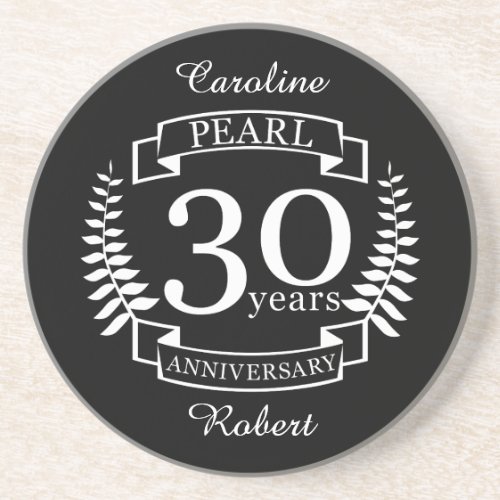 Pearl 30th wedding anniversary 30 years coaster