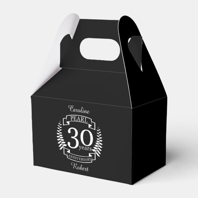 Pearl 30th wedding anniversary 30 years favor boxes (Back Side)