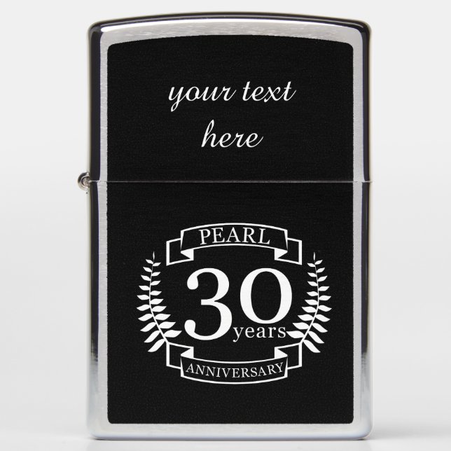 Pearl 30th wedding anniversary 30 years zippo lighter (Front)