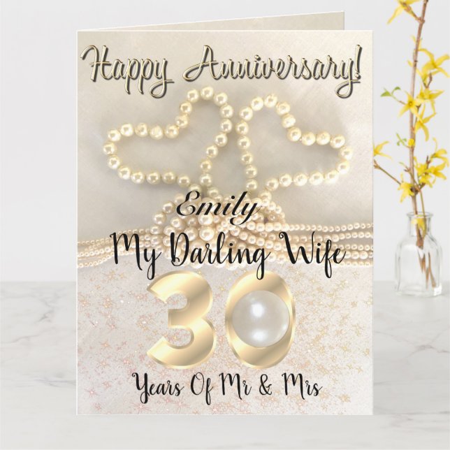 Personalized 30th Pearl Anniversary 30th Wedding Anniversary Gift