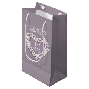 Pearl 30th wedding anniversary gray photo bag