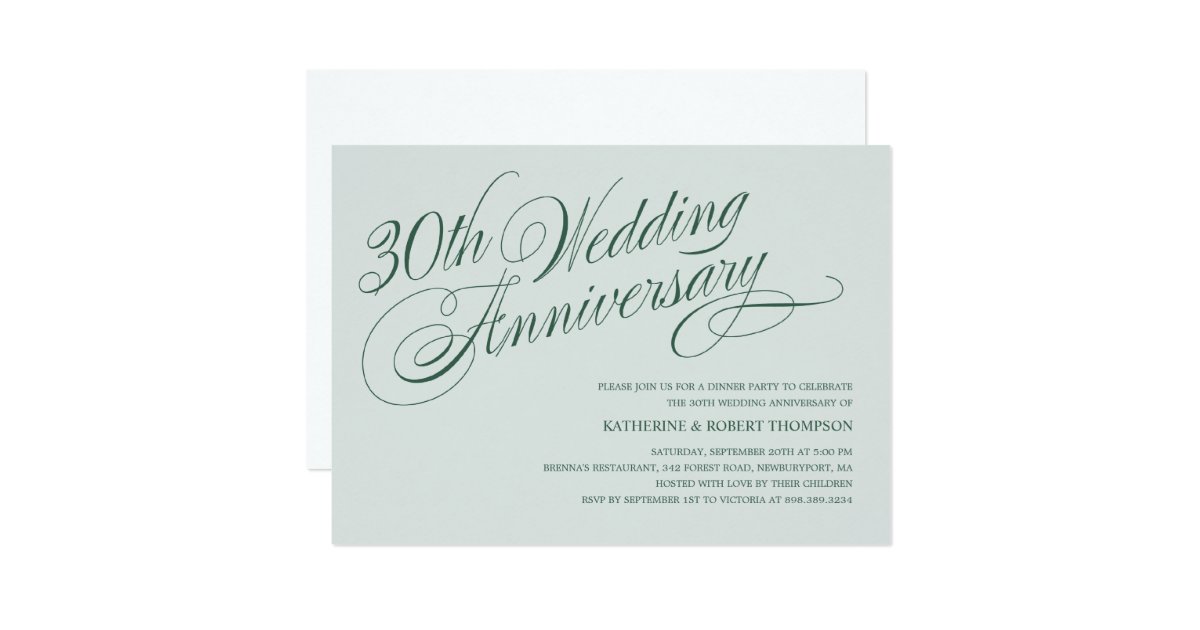 Pearl 30th Wedding Anniversary Invitations | Zazzle