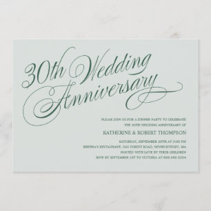 Pearl 30th Wedding Anniversary Invitations