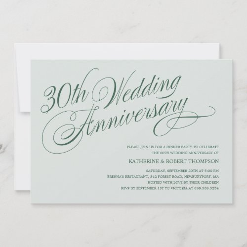 Pearl 30th Wedding Anniversary Invitations