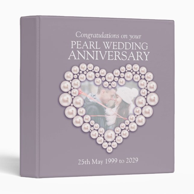 Pearl 30th wedding anniversary photo folder (Front/Spine)
