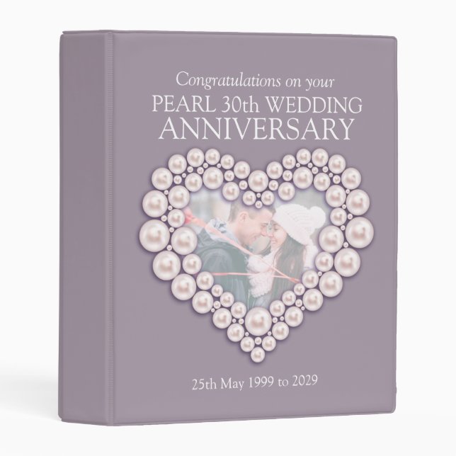Pearl 30th wedding anniversary photo folder (Front/Spine)