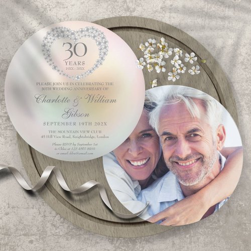 Pearl 30th Wedding Anniversary Photo Invitation