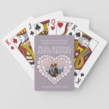 Pearl 30th Wedding Anniversary Photo Playing Cards