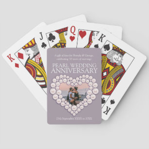 Pearl 30th wedding anniversary photo poker cards