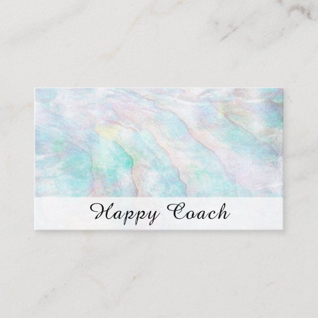 *~* Pearl Abalone Blue Pink Pastel Holistic Business Card (Front)