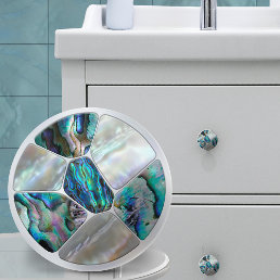 Pearl and Abalone - Voronoi Cells Mosaic Ceramic Knob