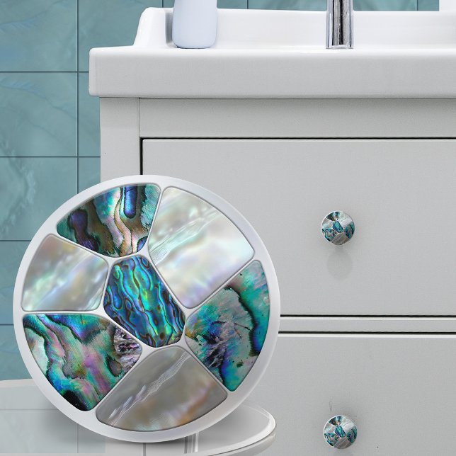 Pearl and Abalone - Voronoi Cells Mosaic Ceramic Knob (Creator Uploaded)