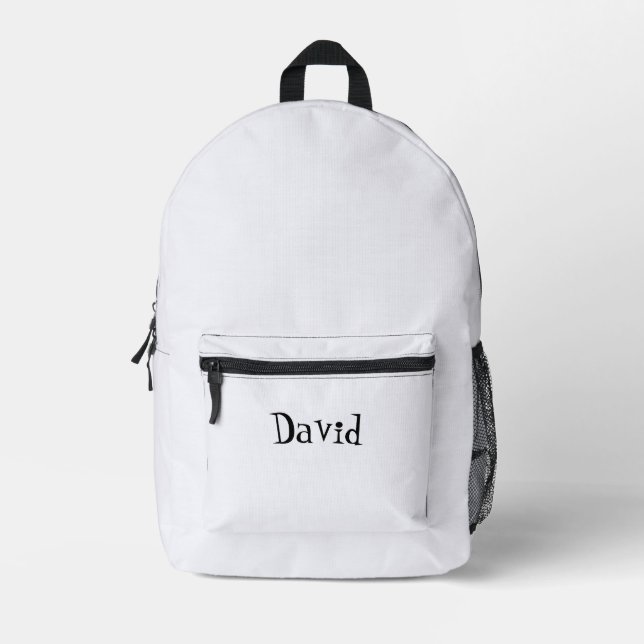 Pearl and Black Personalized Name  Printed Backpack (Front)
