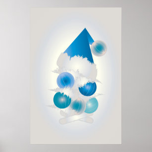 Pearl and blue for Christmas Poster