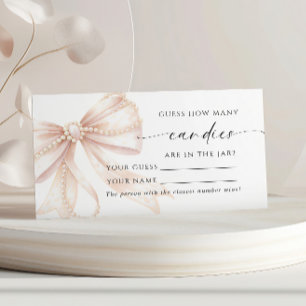Pearl and Bow How Many Candies Shower Game card