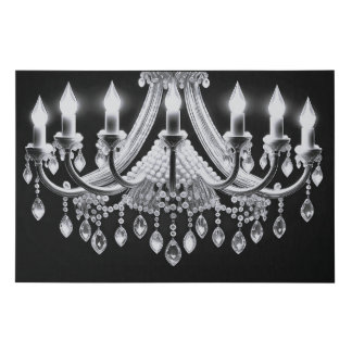 Pearl and Crystal Chandelier  Faux Canvas Print