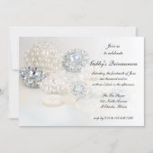 Pearl and Diamond Buttons Quinceañera Party Invitation (Front)