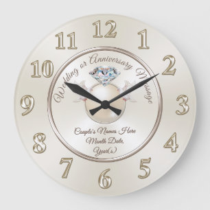 Pearl and Diamond Ring 60th Anniversary Clock