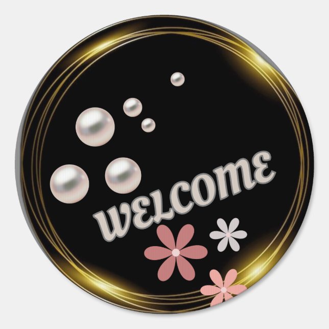 "Pearl and Floral Welcome" Sign (Front)