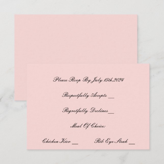 PEARL AND PROSECCO PINK RSVP CARD (Front/Back)