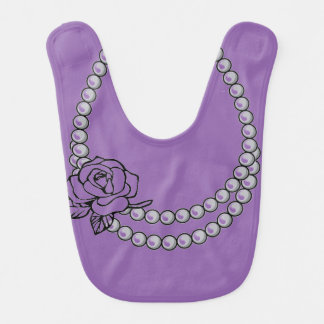 Pearl and Rose Necklace Baby Bib