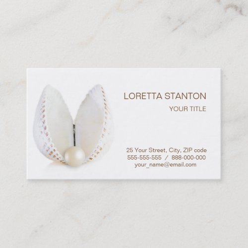 Pearl and seashell business card