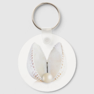 Pearl and seashell keychain