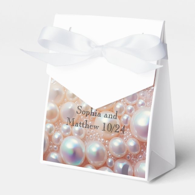 Pearl and Shell Elegant Classic  Favor Boxes (Front Side)