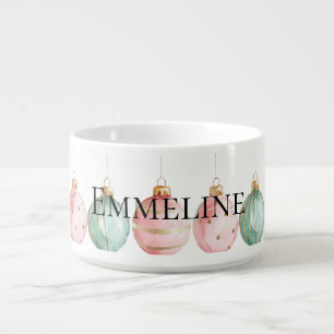 Pearl Aqua Pink Christmas Tree Branch Ornaments Bowl