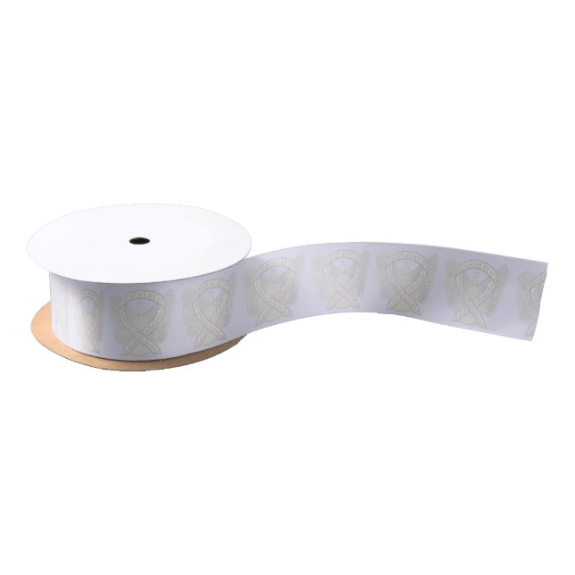 Pearl Awareness Ribbon Angel Custom Art Ribbons (Spool)