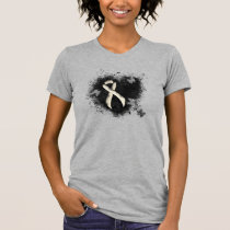 Pearl Awareness Ribbon Grunge Heart T-Shirt
