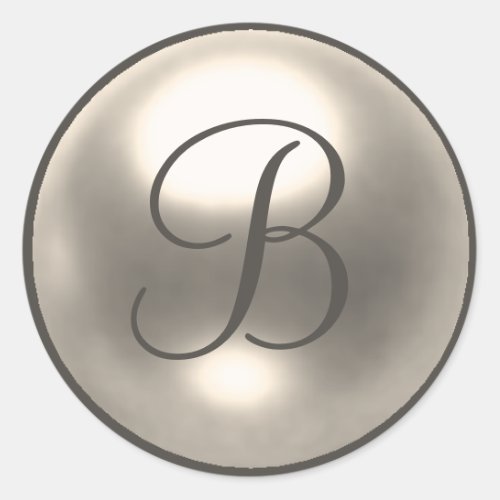 Pearl B monogram wedding seal