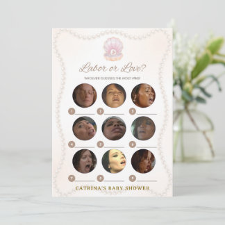 Pearl Baby Shower Game - Editable Name, 5x7 Invitation