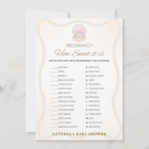 Pearl Baby Shower Game - Editable Name, 5x7 Invitation