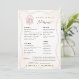 Pearl Baby Shower Game - Editable Name, 5x7 Invitation