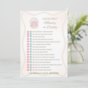 Pearl Baby Shower Game - Editable Name, 5x7 Invitation