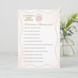 Pearl Baby Shower Game - Editable Name, 5x7 Invitation