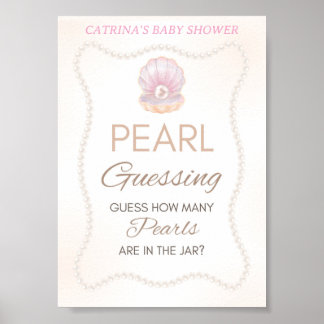 Pearl Baby Shower Game Sign