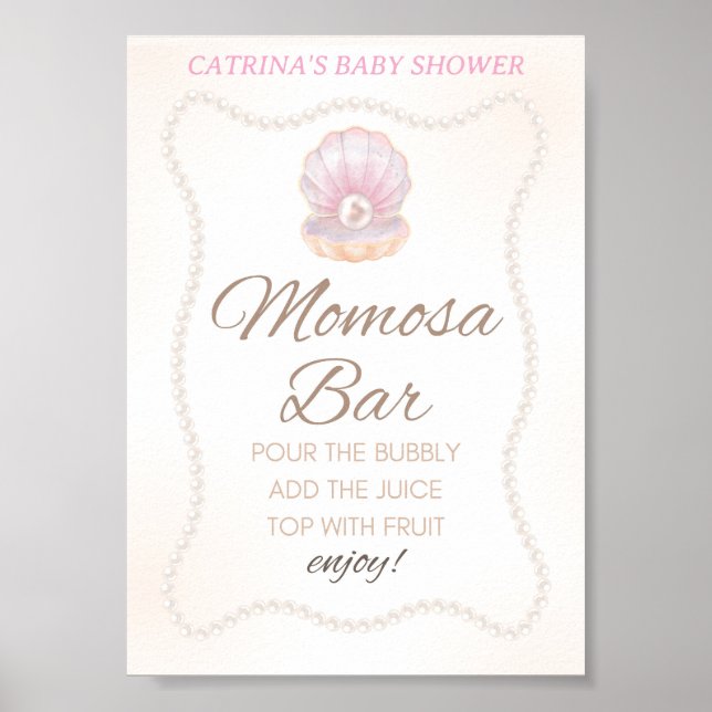 Pearl Baby Shower Game Sign (Front)